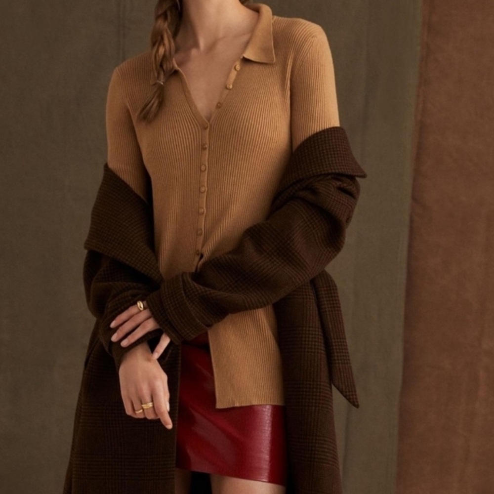 Anthropologie Maeve Ribbed Knit Slim Cardigan